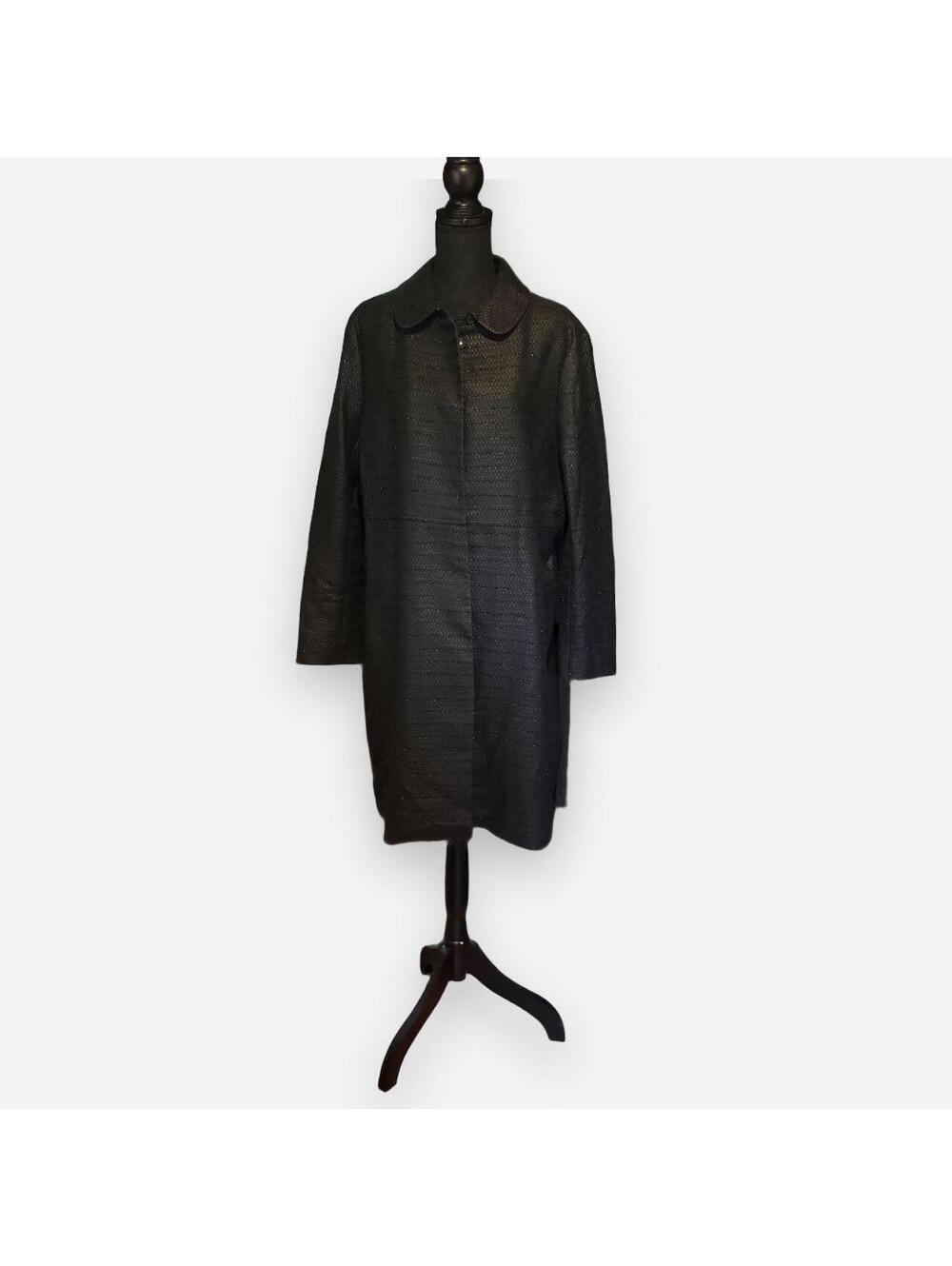 Anne Klein black boucle' coat size 16